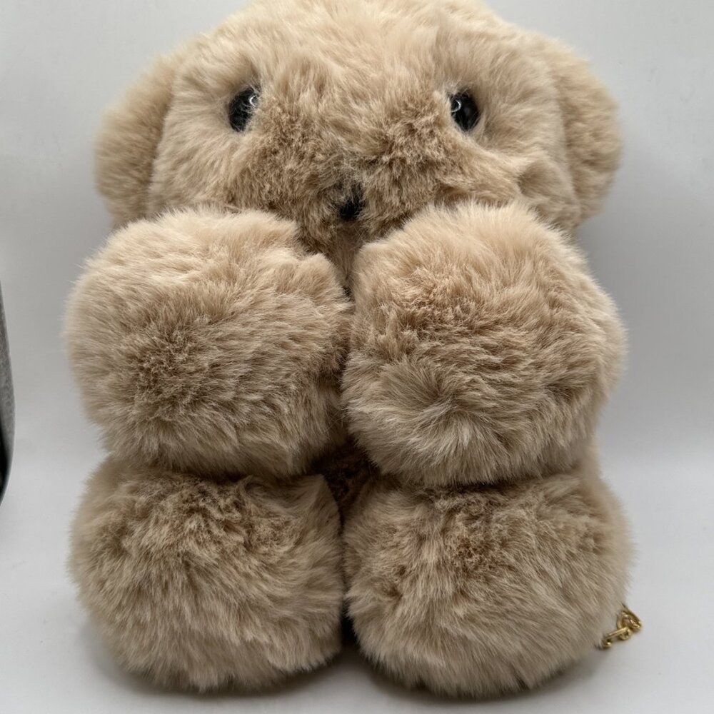 Plush Tan Bear Backpack Purse Gold Chain Gummie Gummy Cosplay Dressup Anime